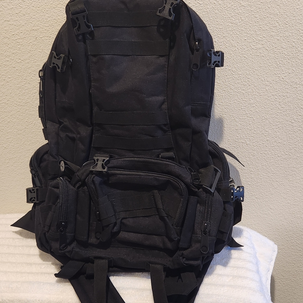 Black Tactical Backpack- Large Size
